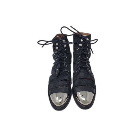 Jeffrey Campbell Slashd Cap Black Chrome Sandal Boots - Picture 1 of 9